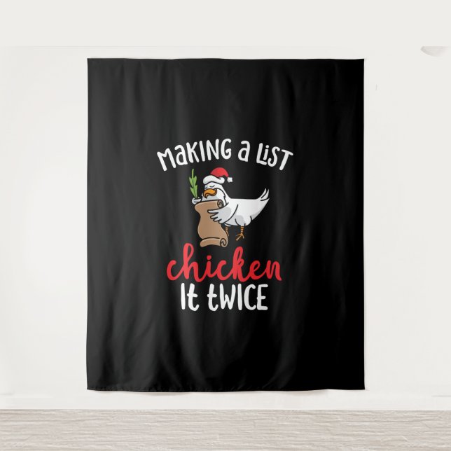 Tapiz Diseño de Navidades de pollo divertidos (Anverso)