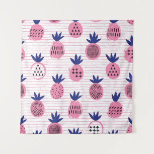 Tapiz Diseño de niños de piña, patrón vintage.