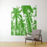 Tapiz Diseño de Palmeras Tropicales de Estilo Pop-Art<br><div class="desc">Palmeras tropicales. Patrón de hojas. Un patrón de hoja. Diseño poserizado de palmeras abstractas de arte pop audaz e impresionante. Verde y blanco.</div>
