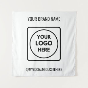 Tapiz Diseño de pared promocional con texto y logotipo d
