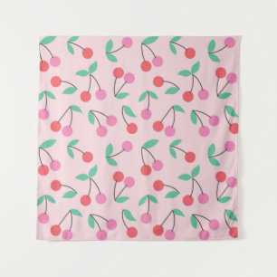 Tapiz Diseño de patrón continuo de cereza lindo. Ilustra