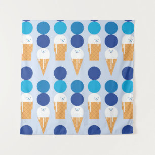 Tapiz Diseño de patrón continuo de helado lindo de dibuj