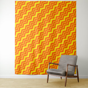 Tapiz Diseño de patrón de chevron naranja y amarillo