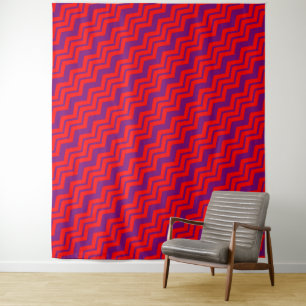 Tapiz Diseño de patrón de Chevron rojo y púrpura