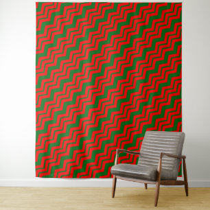 Tapiz Diseño de patrón de Chevron rojo y verde