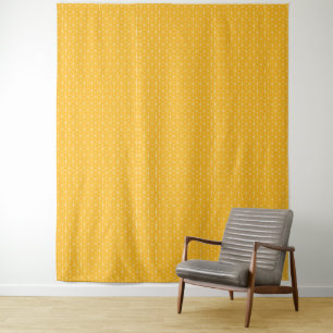 Tapiz Diseño de patrón de cubo hexagonal amarillo vibran