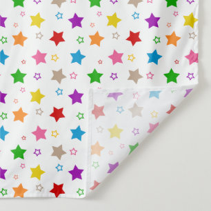 Tapiz Diseño de patrón de estrellas coloridas blanco