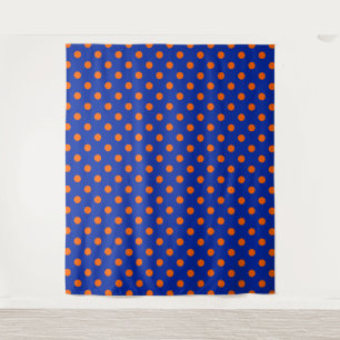 Tapiz Diseño de patrón de lunares naranja sobre azul