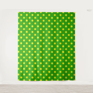 Tapiz Diseño de patrón de lunares verdes con amarillo