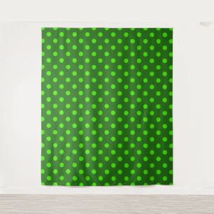 Tapiz Diseño de patrón de lunares verdes sobre verde osc