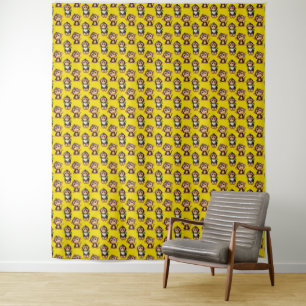 Tapiz Diseño de patrón de mono amarillo