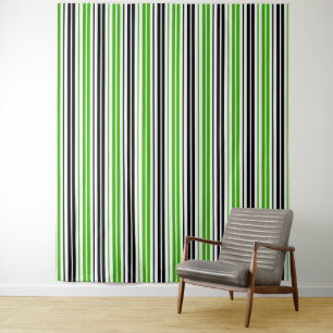 Tapiz Diseño de patrón de rayas verdes negras y blancas