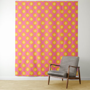 Tapiz Diseño de patrón de sol sobre rosa