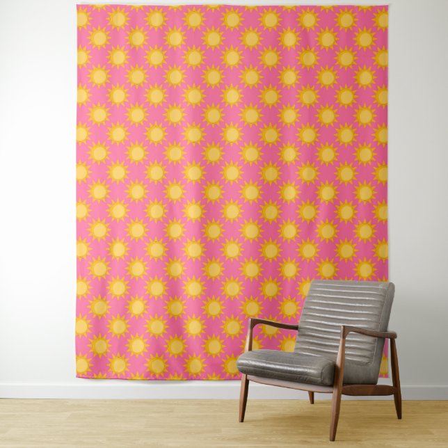 Tapiz Diseño de patrón de sol sobre rosa (In situ)