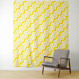 Tapiz Diseño de patrón en zigzag de Chevron blanco y ama