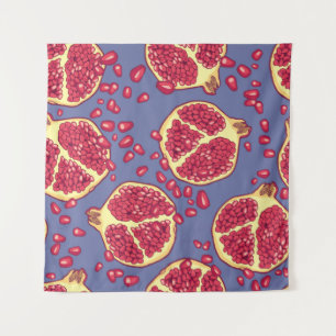 Tapiz Diseño de patrón sin foco de fruta granada