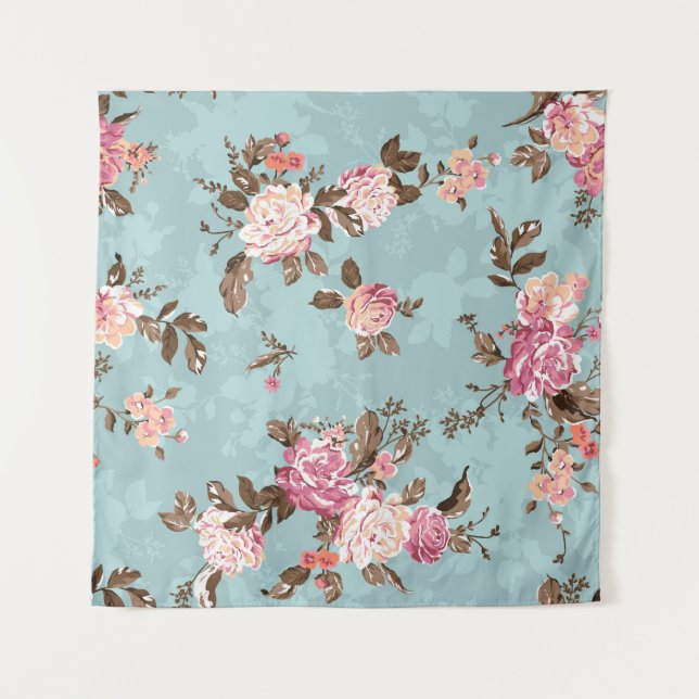 Tapiz diseño de patrones de flores ilustraciones textile (Anverso)