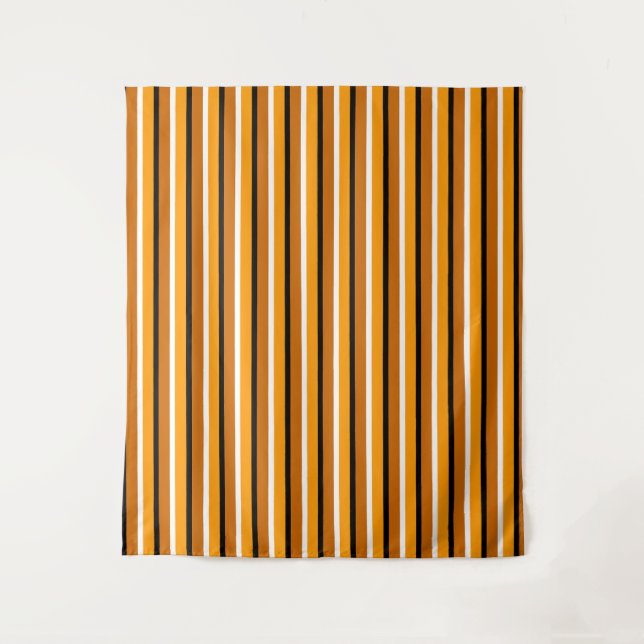 Tapiz Diseño de patrones de rayas marrones naranjas (Anverso)