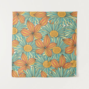 Tapiz Diseño de patrones florales incoloros y sin inconv