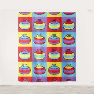 Tapiz Diseño de piedra de curling Pop Art Rocks