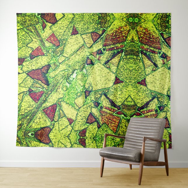 Tapiz Diseño de piedra volcánica pintada de amarillo pál (In situ (horizontal))