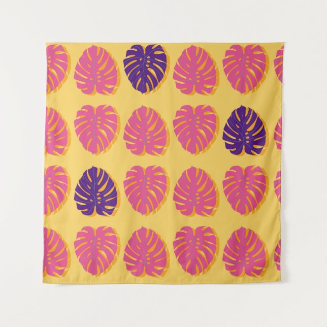 Tapiz Diseño de plantas tropicales sin foco Monstera Haw (Anverso)