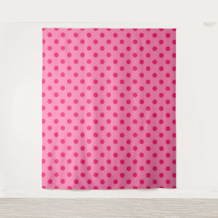 Tapiz Diseño De Puntos De Polka Rosado En Pink