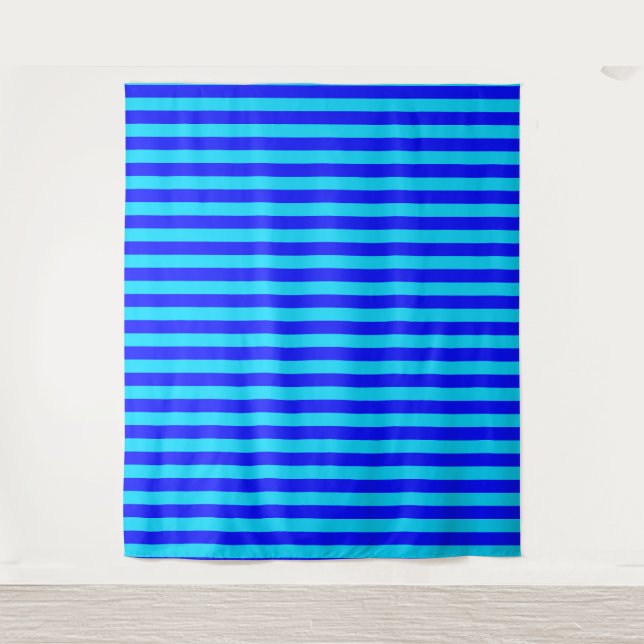 Tapiz Diseño de rayas azules cyan (Anverso)
