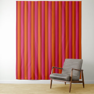 Tapiz Diseño de rayas verticales naranja rosa rojo