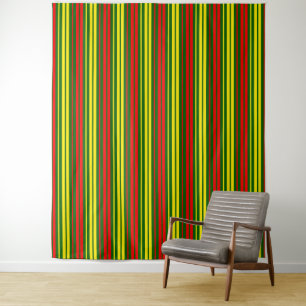 Tapiz Diseño de rayas verticales verde amarillo rojo