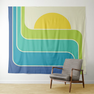 Tapiz Diseño de Sol Geométrico Retro