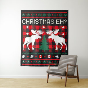 Tapiz Diseño de sudaderas Navidades feas de Canadá