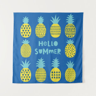 Tapiz Diseño de tarjeta de vinos Fun Pineapple Vintage