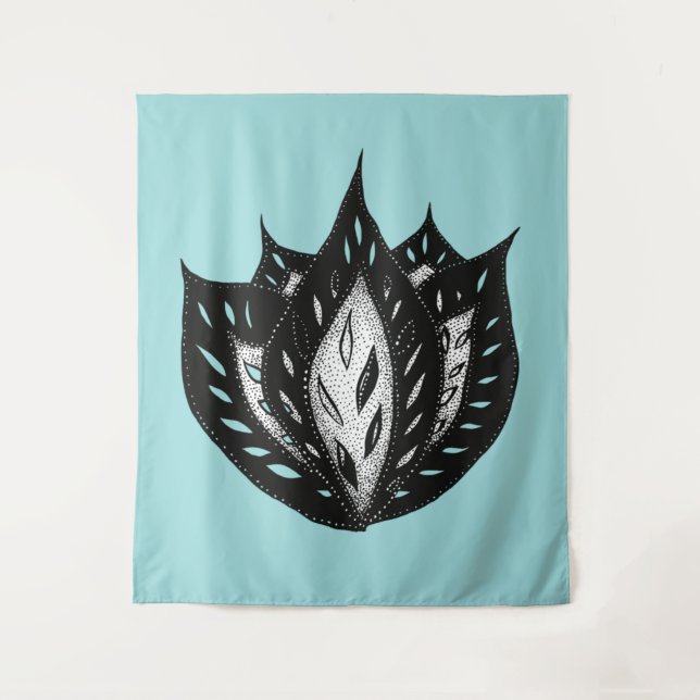 Tapiz diseño de tatuajes abstractos de flor de gótico (Anverso)