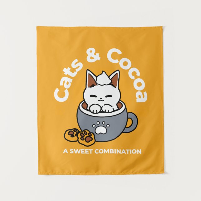Tapiz Diseño de tazas navideñas con acogedoras galletita (Anverso)