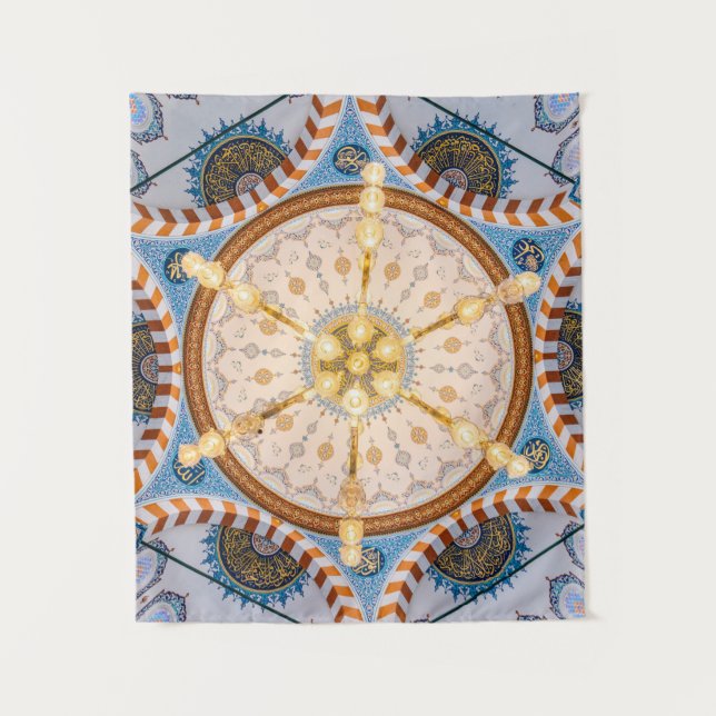 Tapiz Diseño de techo amarillo, azul y amarillo (Anverso)