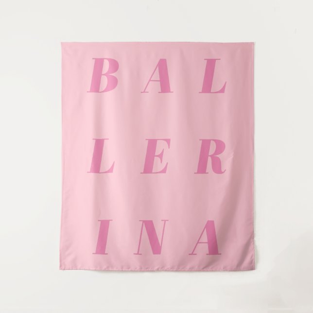 Tapiz Diseño de texto Ballerina rosa para bailarinas de  (Anverso)