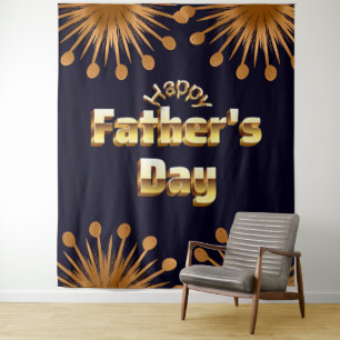 Tapiz Diseño de texto en 3D en negrita dorado para el Dí