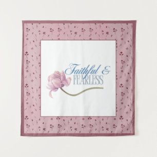 Tapiz Diseño de tipografía valiente y de fe Almohada dec