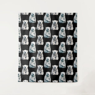 Tapiz Diseño del patrón animal del oso polar