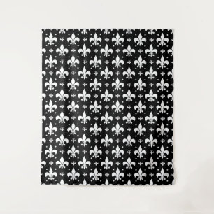 Tapiz Diseño del patrón de flor negro de lis
