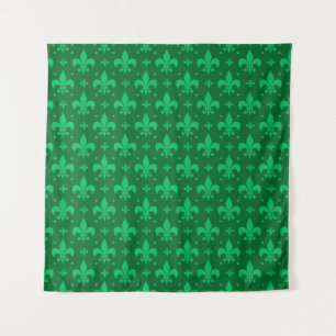 Tapiz Diseño del patrón de flor verde de lis