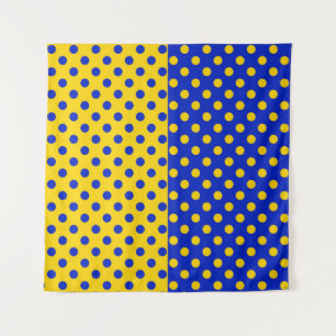 Tapiz Diseño del patrón de puntos de polka amarillo medi