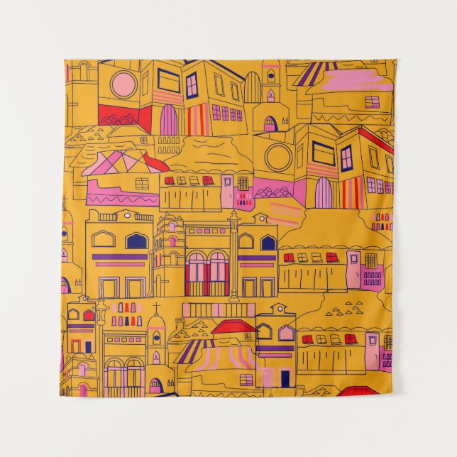 Tapiz Diseño del patrón mexicano sin foco textil (Anverso)