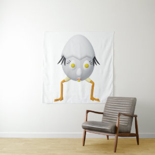 Tapiz Diseño divertido del personaje de huevo RG y RA