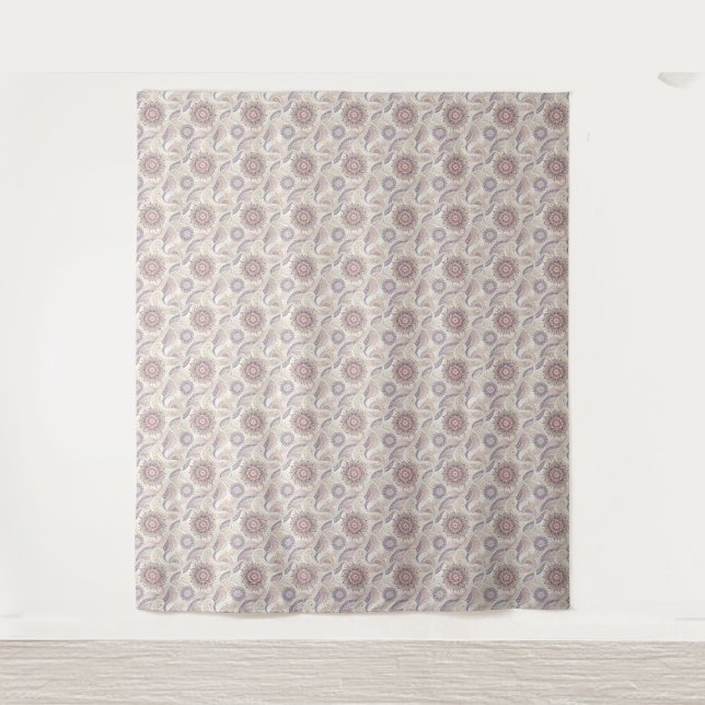 Tapiz Diseño Espiritual de Mandala Floral Boho (Anverso)