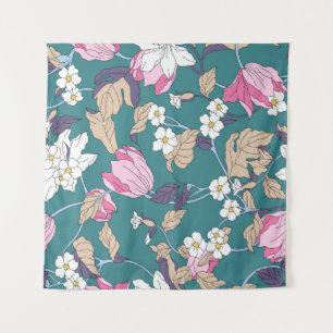 Tapiz diseño floral ilustraciones textiles, arte, patrón