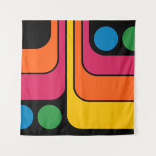 Tapiz Diseño geométrico de estilo retro Mod de los 70