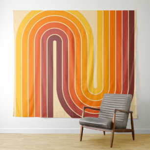Tapiz Diseño geométrico de estilo retro vintage de los a