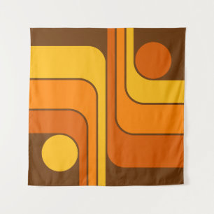 Tapiz Diseño geométrico retro de estilo MCM años 70
